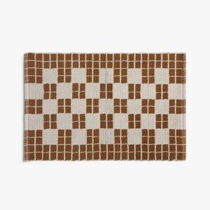 Parachute - 1'6"x2'6" Cotton Tile Tub Mat Pecan - Parachute Pecan